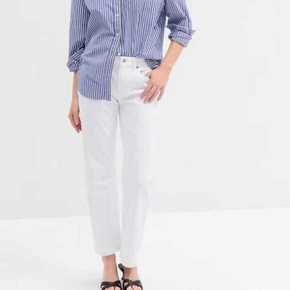 GAP High Rise SUPER CUTE White Kick Fit Plus Size 20/35 Jeans RETAIL $80 - Picture 1 of 6